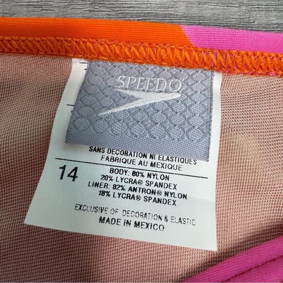 NWT Speedo Floral Bikini Set Orange Size 14 - Picture 4 of 8